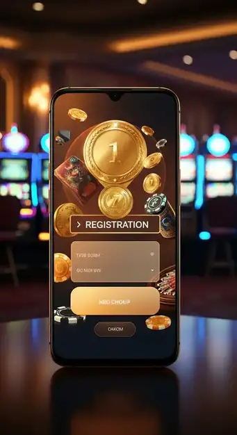 Screenshot des Pelican Casino Registrierungsformulars mit den Feldern für E-Mail und Passwort, um den 15€ Bonus zu erhalten.